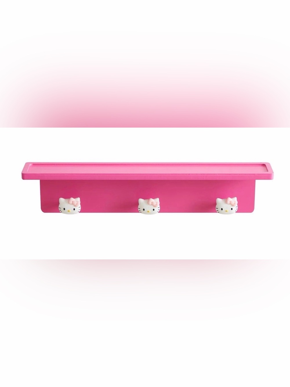 Sanrio Hello Kitty Pink 3-Hook Hanging Wall Shelf New In Box